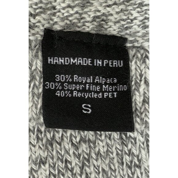 Paka Costa Sweater Pullover Alpaca Merino Wool Knit Handmade Unisex Small Gray - Picture 7 of 9